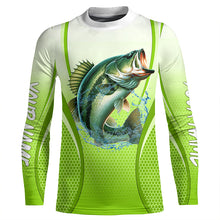 Load image into Gallery viewer, Largemouth bass Fishing green camo Bass jersey custom name long sleeves shirts fishing apparel NQS5055