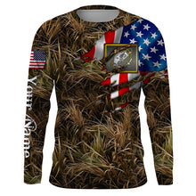 Load image into Gallery viewer, Bass fishing camo American flag patriotic custom Long Sleeve Fishing tournament shirts NQS2134