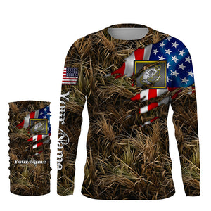 Bass fishing camo American flag patriotic custom Long Sleeve Fishing tournament shirts NQS2134