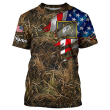 Load image into Gallery viewer, Bass fishing camo American flag patriotic custom Long Sleeve Fishing tournament shirts NQS2134