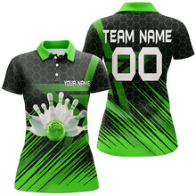 Load image into Gallery viewer, Green Bowling Shirt For women Custom polo Bowling Jersey 3D Bowling Team Shirt For women NQS6225