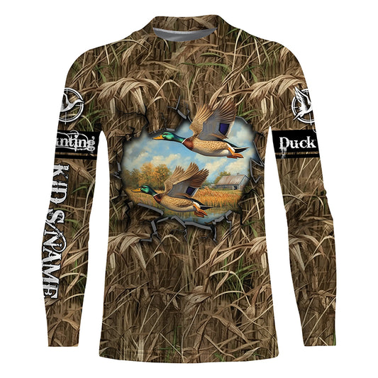 Duck hunt camouflage Customize Name 3D All Over Printed duck hunting Shirts NQS1053