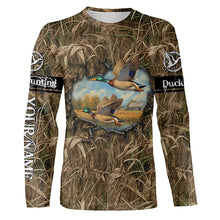 Load image into Gallery viewer, Duck hunt camouflage Customize Name 3D All Over Printed duck hunting Shirts NQS1053