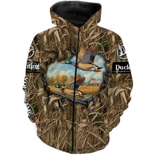 Load image into Gallery viewer, Duck hunt camouflage Customize Name 3D All Over Printed duck hunting Shirts NQS1053