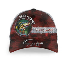 Load image into Gallery viewer, Largemouth Bass fish hook fishing hats for men, women custom baseball best Bass fishing hat cap NQS8804