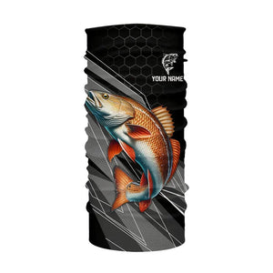 Personalized Black camo Redfish Fishing Jerseys, Red drum Long Sleeve Fishing Tournament Shirts NQS9281