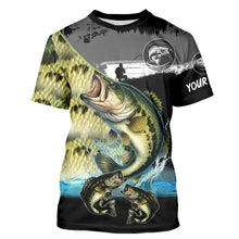 Load image into Gallery viewer, Largemouth Bass fishing green scales customize performance long sleeves Fishing shirts, fishing gifts NQS4793
