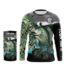 Load image into Gallery viewer, Crappie fishing green scales customize performance long sleeves Fishing shirts, Crappie fishing gifts NQS4794