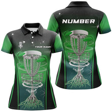 Load image into Gallery viewer, Gradient Green Light Women disc golf polo shirts custom frisbee golf outfit, ladies disc golf apparel NQS7359