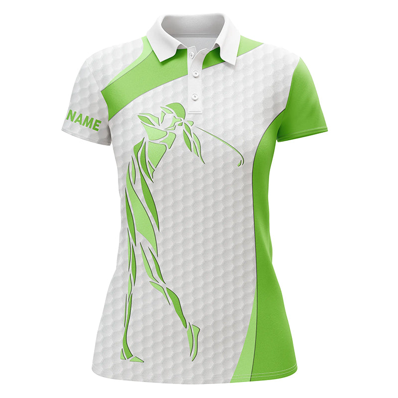 Personalized green golf ball skin white Womens golf polo shirts custom name ladies golf tops NQS5565
