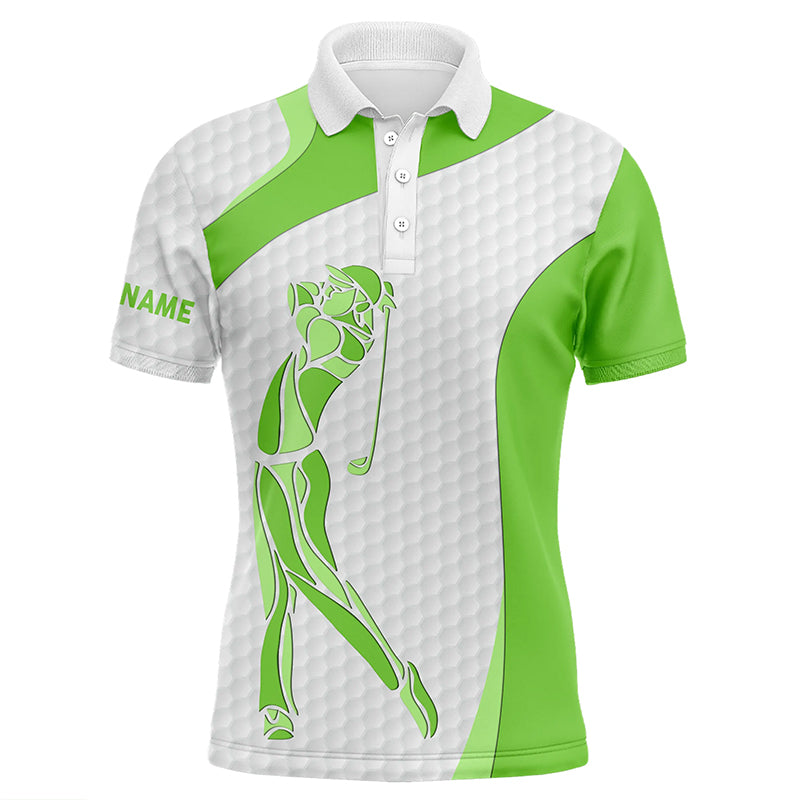 Golf white mens golf polo shirts - golf gifts for men custom name best mens golf wears | Green NQS5565