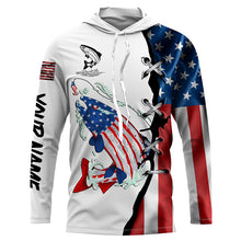 Load image into Gallery viewer, Salmon fishing legend American flag patriotic UV protection Customize long sleeves fishing shirts NQS5568