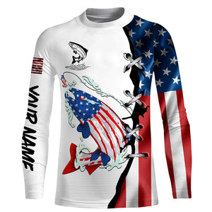 Salmon fishing legend American flag patriotic UV protection Customize long sleeves fishing shirts NQS5568