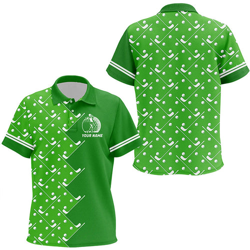 Kid golf polo shirts custom Green golf pattern kid's golf clothing, unique golf gifts NQS8129