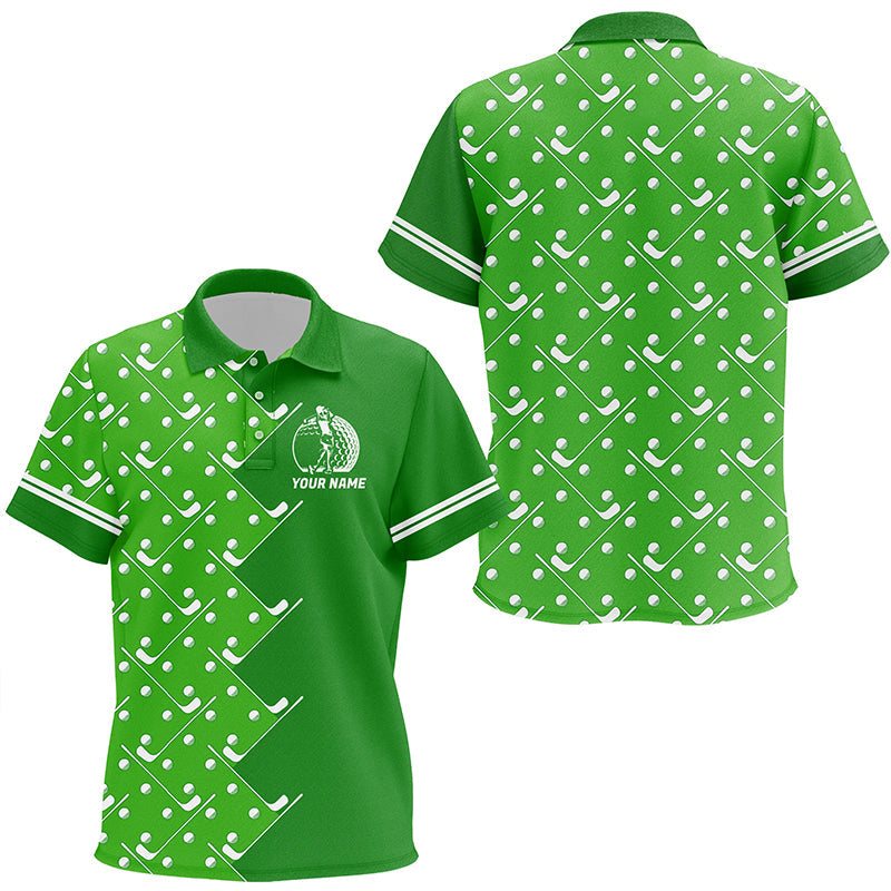Kid golf polo shirts custom Green golf pattern kid's golf clothing, unique golf gifts NQS8129