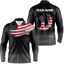 Load image into Gallery viewer, Mens golf polo shirts custom American Flag patriotic golf outfits men, best golf gifts NQS8132