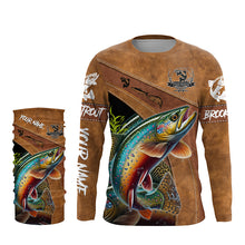 Load image into Gallery viewer, Brook trout fishing UV protection custom name fishing shirts, performance shirts for men, women, kid NQS6229