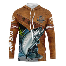 Load image into Gallery viewer, Chinook salmon fishing UV protection custom name fishing shirts, performance shirt for men, women, kid NQS6231