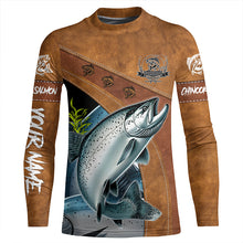 Load image into Gallery viewer, Chinook salmon fishing UV protection custom name fishing shirts, performance shirt for men, women, kid NQS6231