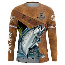 Load image into Gallery viewer, Chinook salmon fishing UV protection custom name fishing shirts, performance shirt for men, women, kid NQS6231