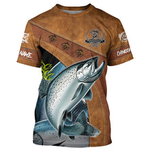 Load image into Gallery viewer, Chinook salmon fishing UV protection custom name fishing shirts, performance shirt for men, women, kid NQS6231