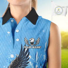 Load image into Gallery viewer, Blue Eagle Women Sleeveless polo shirt Custom Team Ladies Golf Outfit, Gift For Golf Lovers NQS11340