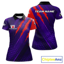 Load image into Gallery viewer, Personalized bowling shirts for Women custom purple and red team bowling jerseys, gift for bowlers NQS11554