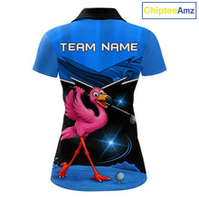 Load image into Gallery viewer, Funny Flamingo Blue Women Golf Polo Shirts Custom Flamingo Team ladies golf tops, funny golf gifts NQS11676