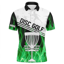 Load image into Gallery viewer, Green Flame Men disc golf polo shirts custom disc golf jerseys frisbee golf shirt NQS8370