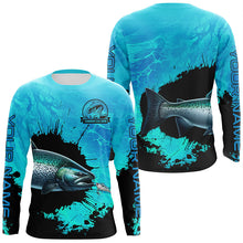 Load image into Gallery viewer, Personalized Chinook Salmon fishing Performance long sleeve Fishing Shirt, Salmon fishing jersey| Blue NQS6922