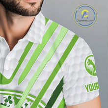 Load image into Gallery viewer, Personalized Funny Golf beer Green clover pattern golf clubs St Patrick&#39;s Day golf polo shirt for men NQS11144