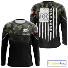 Load image into Gallery viewer, Black and Green Camo Basketball Team Jerseys Custom American Flag Patriotic Basketball Shirts NQS11356