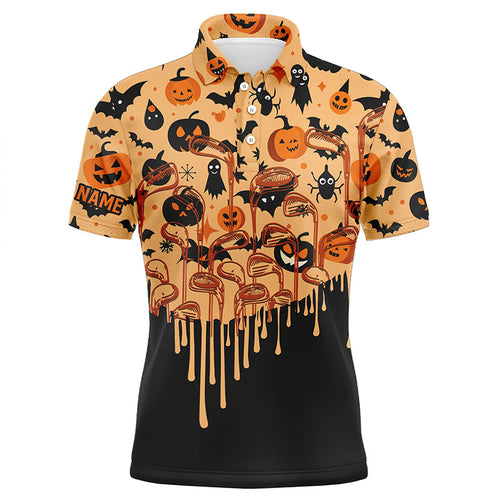 Funny Halloween pattern Mens golf polo shirts custom male golf attire for men, golf gifts for men NQS8587