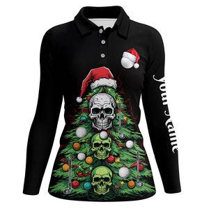 Funny Skull Golf Christmas Tree Women golf polo shirt custom ladies golf tops Christmas golf gifts NQS8838