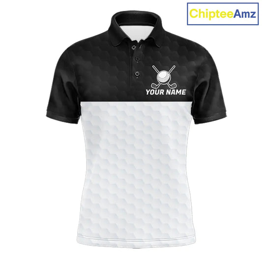 Black and White Golf Polo shirts For Men Custom golf attire for men, best golf gifts for men NQS11702