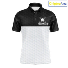 Load image into Gallery viewer, Black and White Golf Polo shirts For Men Custom golf attire for men, best golf gifts for men NQS11702