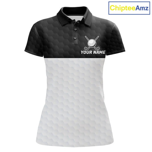 Black and White Golf Polo shirts For Women Custom golf attire for ladies, best golf gifts for women NQS11702