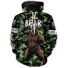 Load image into Gallery viewer, Bear hunter big game hunting green camouflage Customize Name 3D All Over Printed Shirts NQS4008