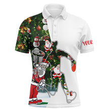 Load image into Gallery viewer, Mens disc golf polo shirts Christmas Santa pattern custom disc golf outfit NQS6750