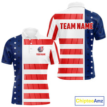Load image into Gallery viewer, Red, White and Blue American Flag Golf Polo Shirts For Men Custom Patriotic Team Mens Golf Outfit NQS11158