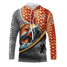 Load image into Gallery viewer, Redfish red drum fishing scales personalized saltwater fishing shirts, sun protection fishing apparel NQS3289