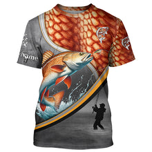 Load image into Gallery viewer, Redfish red drum fishing scales personalized saltwater fishing shirts, sun protection fishing apparel NQS3289