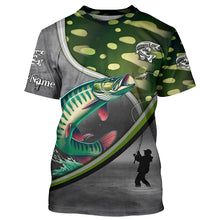 Load image into Gallery viewer, Musky muskellunge fishing scales personalized muskie fishing shirts, sun protection fishing apparel NQS3290