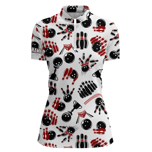 Custom bowling shirt for women – personalized team jersey front view