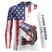 Load image into Gallery viewer, American flag Largemouth Bass patriotic fishing Custom Bass tournament long sleeves fishing shirts NQS5391