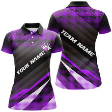 Load image into Gallery viewer, Purple Bowling Custom Women Bowling Polo, Quarter zip Shirts Bowling Team Jerseys Bowling Tournament NQS8409