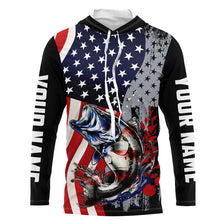 Load image into Gallery viewer, American Flag Bass Fishing Custom patriotic performance Fishing Shirts Bass fishing jerseys NQS9111