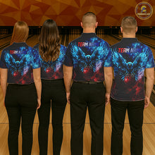 Load image into Gallery viewer, Smoke American Flag Eagle Bowling Shirts For Women Custom patriotic Bowling Team Polo, 1/4 zip Jersey NQS11179