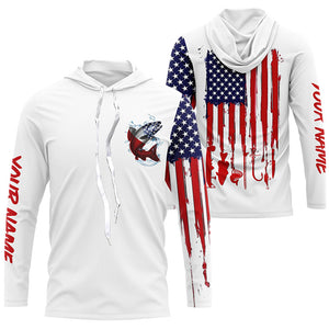 American flag chinook salmon fishing personalized patriotic UV Protection salmon Fishing Shirt for men NQS5625