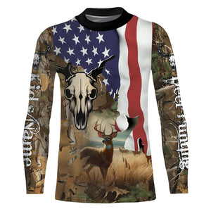 Deer Hunting Camo American Flag patriotic Customize name 3D All over print shirts NQS671